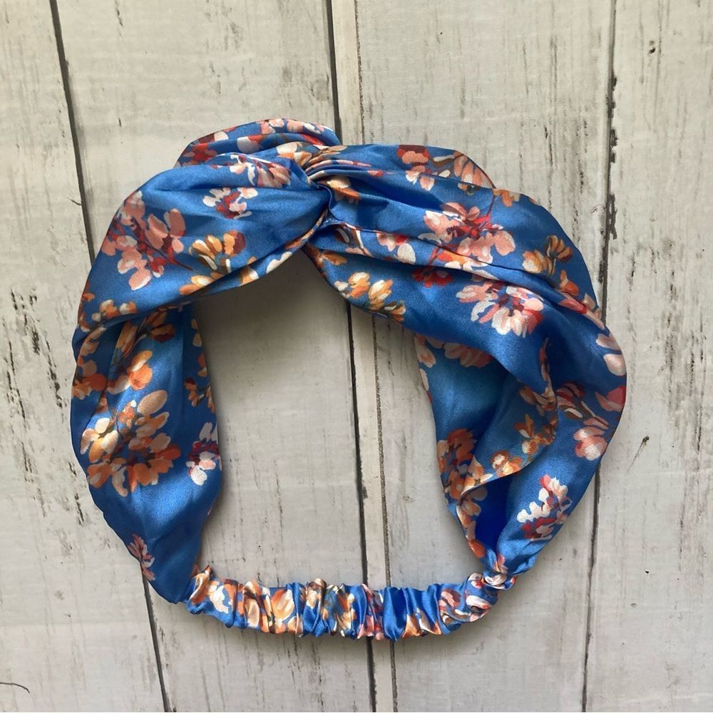 Target Blue Siky Floral Headband New